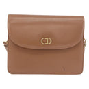 Christian Dior Shoulder Bag Leather Beige Gold Auth 187992-13