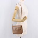 Christian Dior Shoulder Bag Leather Beige Gold Auth 187992-23