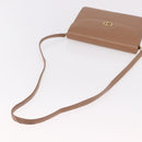 Christian Dior Shoulder Bag Leather Beige Gold Auth 187992-7