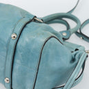 Miu Miu Hand Bag Leather 2way Blue Silver Auth 187993A-10