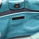 Miu Miu Hand Bag Leather 2way Blue Silver Auth 187993A-18