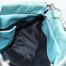 Miu Miu Hand Bag Leather 2way Blue Silver Auth 187993A-19