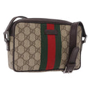 GUCCI GG Supreme Shoulder Bag PVC Beige Silver 162910 Auth 187994V-1