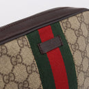 GUCCI GG Supreme Shoulder Bag PVC Beige Silver 162910 Auth 187994V-20