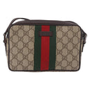 GUCCI GG Supreme Shoulder Bag PVC Beige Silver 162910 Auth 187994V-13