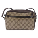 GUCCI GG Supreme Shoulder Bag PVC Beige Silver 162910 Auth 187994V-2