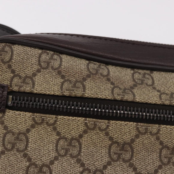 GUCCI GG Supreme Shoulder Bag PVC Beige Silver 162910 Auth 187994V