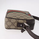 GUCCI GG Supreme Shoulder Bag PVC Beige Silver 162910 Auth 187994V-4