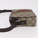 GUCCI GG Supreme Shoulder Bag PVC Beige Silver 162910 Auth 187994V-5