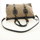 GUCCI GG Canvas Tote Bag 2way Beige Gold 296875 Auth 187995V-10