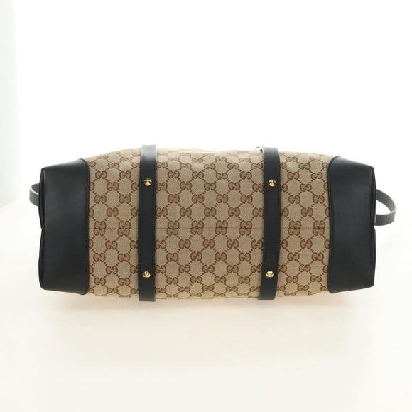 GUCCI GG Canvas Tote Bag 2way Beige Gold 296875 Auth 187995V