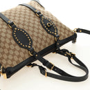 GUCCI GG Canvas Tote Bag 2way Beige Gold 296875 Auth 187995V-6