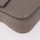 FENDI Celeria Mamma Baguette Shoulder Bag Leather Gray 8BR101 Auth 187996SAM-10