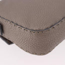 FENDI Celeria Mamma Baguette Shoulder Bag Leather Gray 8BR101 Auth 187996SAM-12