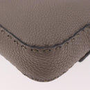 FENDI Celeria Mamma Baguette Shoulder Bag Leather Gray 8BR101 Auth 187996SAM-13