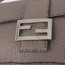 FENDI Celeria Mamma Baguette Shoulder Bag Leather Gray 8BR101 Auth 187996SAM-15