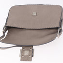 FENDI Celeria Mamma Baguette Shoulder Bag Leather Gray 8BR101 Auth 187996SAM-17