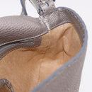 FENDI Celeria Mamma Baguette Shoulder Bag Leather Gray 8BR101 Auth 187996SAM-21