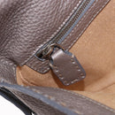 FENDI Celeria Mamma Baguette Shoulder Bag Leather Gray 8BR101 Auth 187996SAM-22