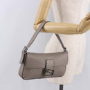FENDI Celeria Mamma Baguette Shoulder Bag Leather Gray 8BR101 Auth 187996SAM-25