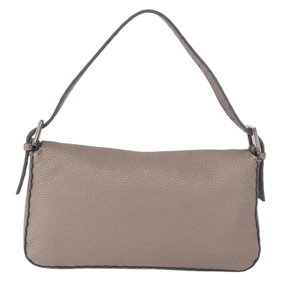 FENDI Celeria Mamma Baguette Schoudertas Leer Grijs 8BR101 Auth 187996SAM