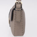 FENDI Celeria Mamma Baguette Shoulder Bag Leather Gray 8BR101 Auth 187996SAM-4