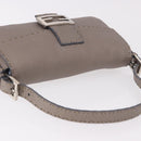 FENDI Celeria Mamma Baguette Shoulder Bag Leather Gray 8BR101 Auth 187996SAM-6
