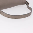FENDI Celeria Mamma Baguette Shoulder Bag Leather Gray 8BR101 Auth 187996SAM-7