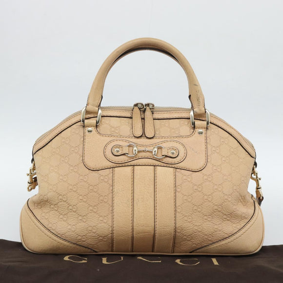GUCCI Guccisima GG Diamante Horsebit Bag 2way Ivory Gold 247286 Auth 187997A