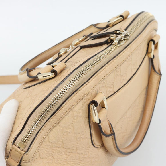 GUCCI Guccisima GG Diamante Horsebit Bag 2way Ivory Gold 247286 Auth 187997A