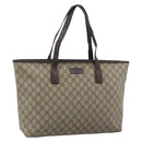 GUCCI GG Supreme Tote Bag PVC Beige 211137 Auth 188000-1