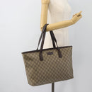 GUCCI GG Supreme Tote Bag PVC Beige 211137 Auth 188000-23