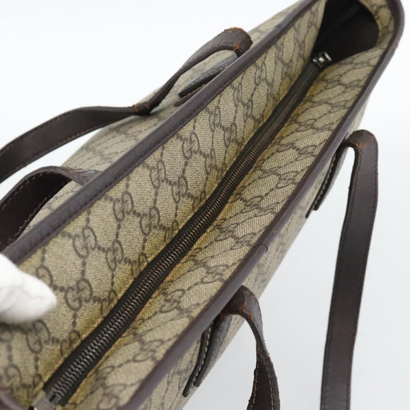 GUCCI GG Supreme Tote Bag PVC Beige 211137 Auth 188000