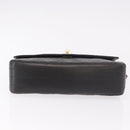 CHANEL Matelasse Chain Shoulder Bag Lamb Skin Black Gold CC Auth 188003A-10