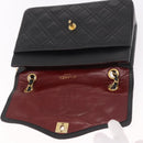 CHANEL Matelasse Chain Shoulder Bag Lamb Skin Black Gold CC Auth 188003A-16