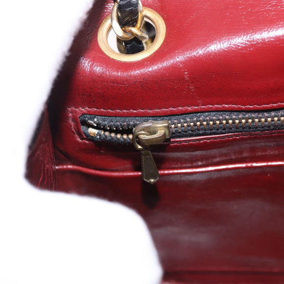 CHANEL Matelasse Chain Shoulder Bag Lamb Skin Black Gold CC Auth 188003A