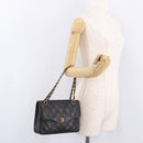 CHANEL Matelasse Chain Shoulder Bag Lamb Skin Black Gold CC Auth 188003A-28