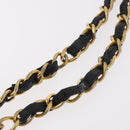 CHANEL Matelasse Chain Shoulder Bag Lamb Skin Black Gold CC Auth 188003A-9
