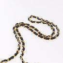 CHANEL Matelasse Chain Shoulder Bag Lamb Skin Black Gold CC Auth 188004M-14