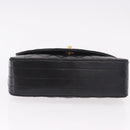 CHANEL Matelasse Chain Shoulder Bag Lamb Skin Black Gold CC Auth 188004M-5