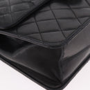 CHANEL Matelasse Chain Shoulder Bag Lamb Skin Black Gold CC Auth 188005-11