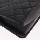 CHANEL Matelasse Chain Shoulder Bag Lamb Skin Black Gold CC Auth 188005-13