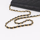 CHANEL Matelasse Chain Shoulder Bag Lamb Skin Black Gold CC Auth 188005-8