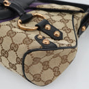 GUCCI GG Canvas Horsebit Shoulder Bag Beige 129699 Auth 188006V-9