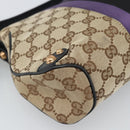 GUCCI GG Canvas Horsebit Shoulder Bag Beige 129699 Auth 188006V-16