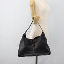 GUCCI Jackie Shoulder Bag Leather Black Auth 188007V-21