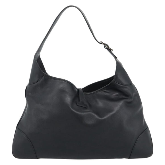 GUCCI Jackie Shoulder Bag Leather Black Auth 188007V
