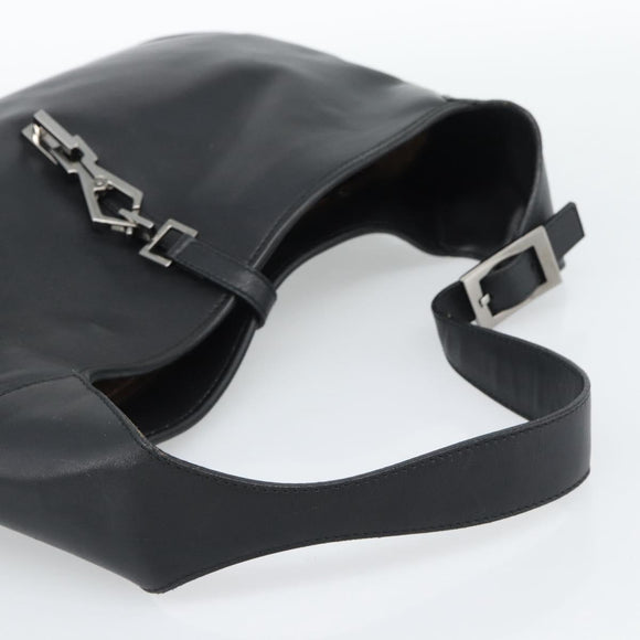 GUCCI Jackie Shoulder Bag Leather Black Auth 188007V