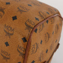 MCM Vicetos Boston Bag Leather Brown Gold Auth 188009-14