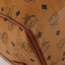 MCM Vicetos Boston Bag Leather Brown Gold Auth 188009-17